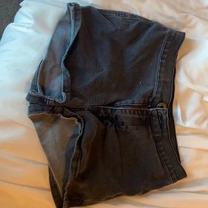 Black jean shorts
